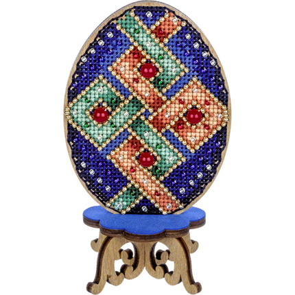 DIY Cross Stitch on Wood Kit, Easter Egg Stand Kit