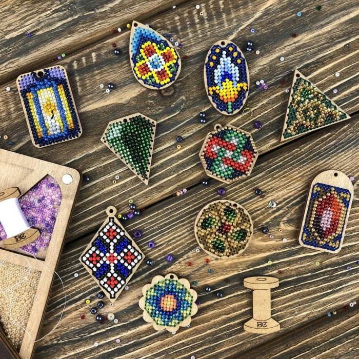 Set of blanks for embroidery on wood "Geometry"