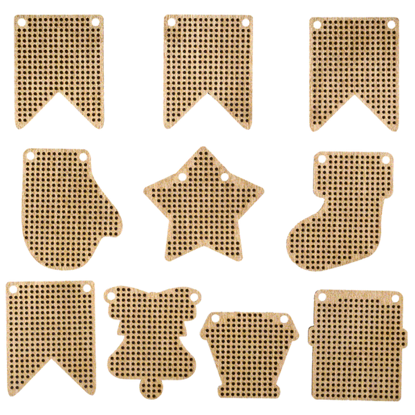 Set of blanks for embroidery on wood 