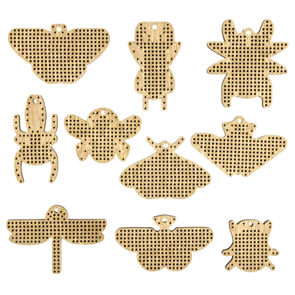 Set of blanks for embroidery on wood "Insects"