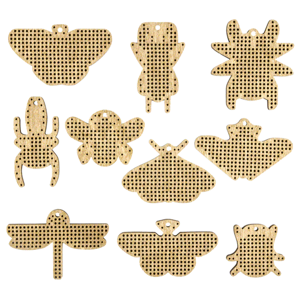 Set of blanks for embroidery on wood 