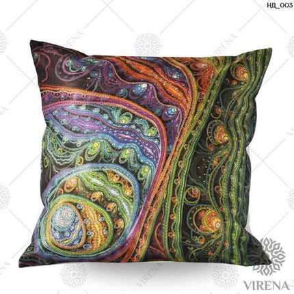 DIY Bead embroidery cushion cover kit "Magic forest"