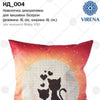 DIY Bead embroidery cushion cover kit "Cats in love"