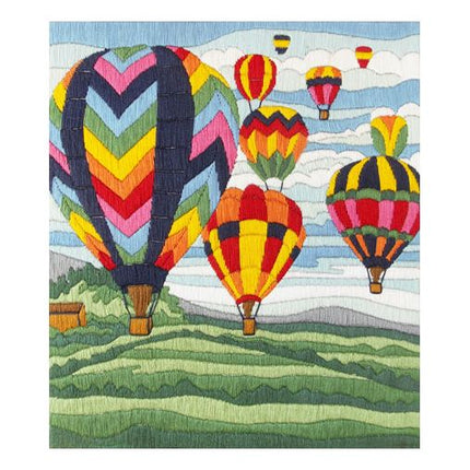Satin stitch kit "Air parade" Long Stitch Kit, Embroidery kit, Stem stitch