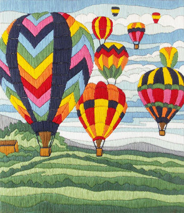 Satin stitch kit "Air parade" Long Stitch Kit, Embroidery kit, Stem stitch