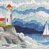 Satin stitch kit "North lighthouse" Long Stitch Kit, Embroidery kit, Stem stitch