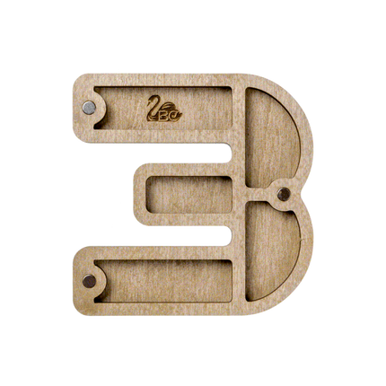 Wood bead organizer with lid "Number"