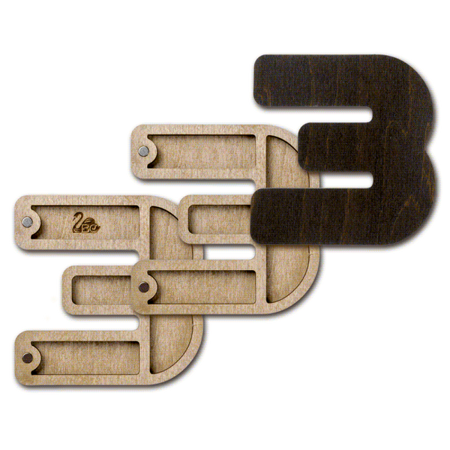 Wood bead organizer with lid "Number"