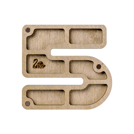 Wood bead organizer with lid "Number"