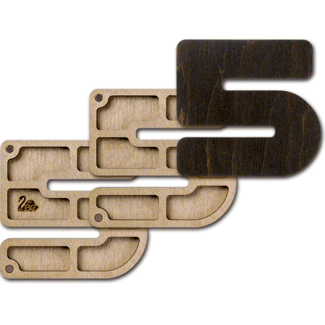 Wood bead organizer with lid "Number"