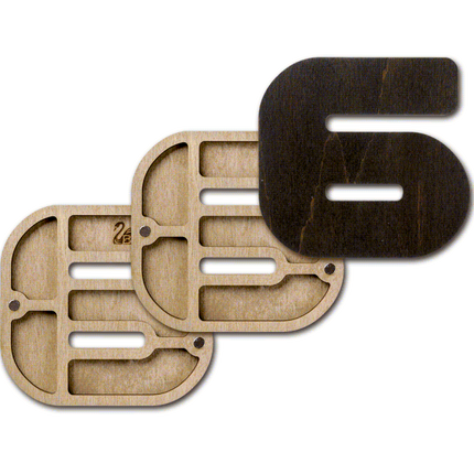 Wood bead organizer with lid "Number"