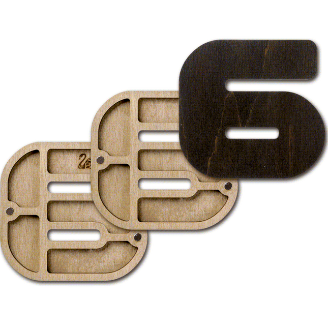 Wood bead organizer with lid "Number"