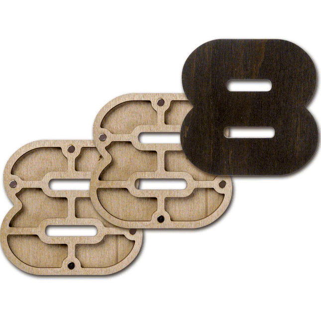 Wood bead organizer with lid "Number"