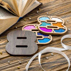 Wood bead organizer with lid 