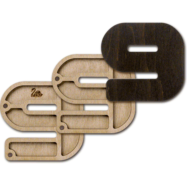 Wood bead organizer with lid "Number"