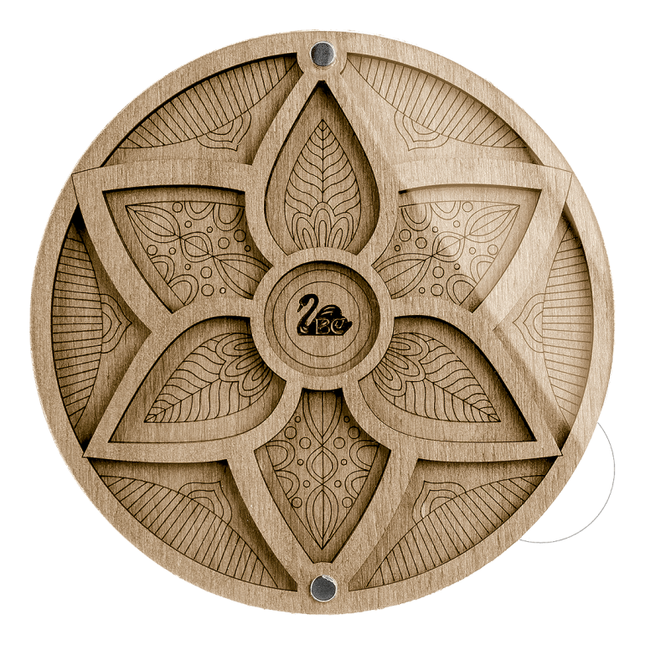 Wood bead organizer with transparent lid "Flower"