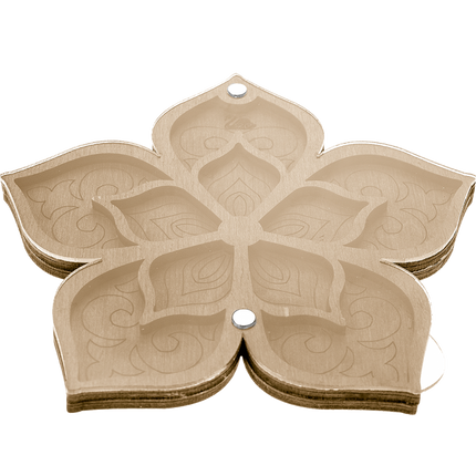 Wood bead organizer with transparent lid "Flower"