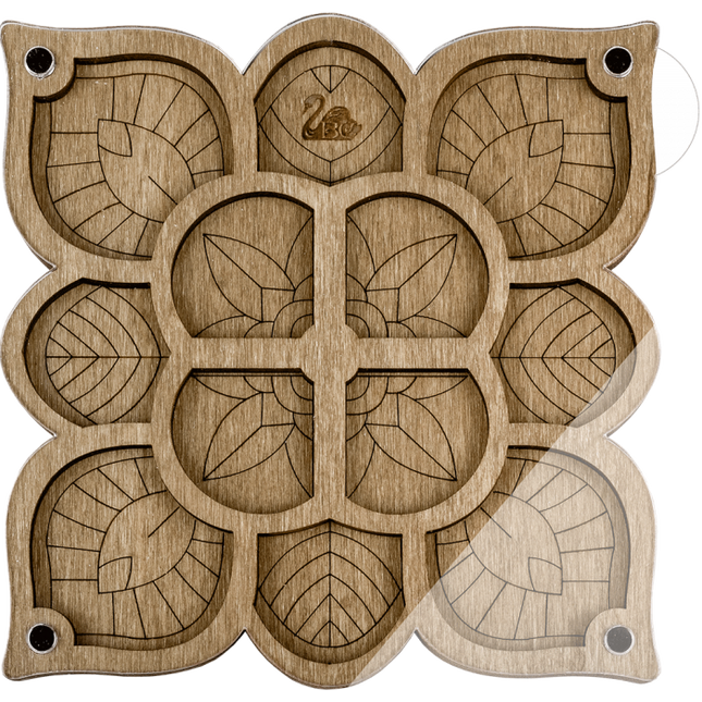 Wood bead organizer with transparent lid "Flower"