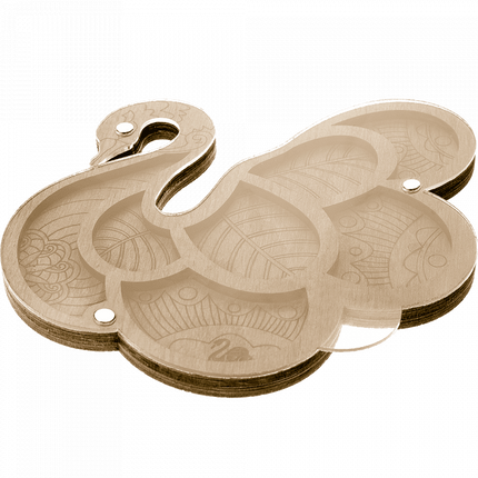 Wood bead organizer with transparent lid "Swan"