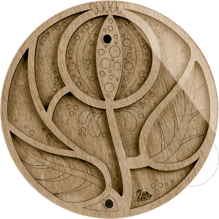 Wood bead organizer with transparent lid "Tree"