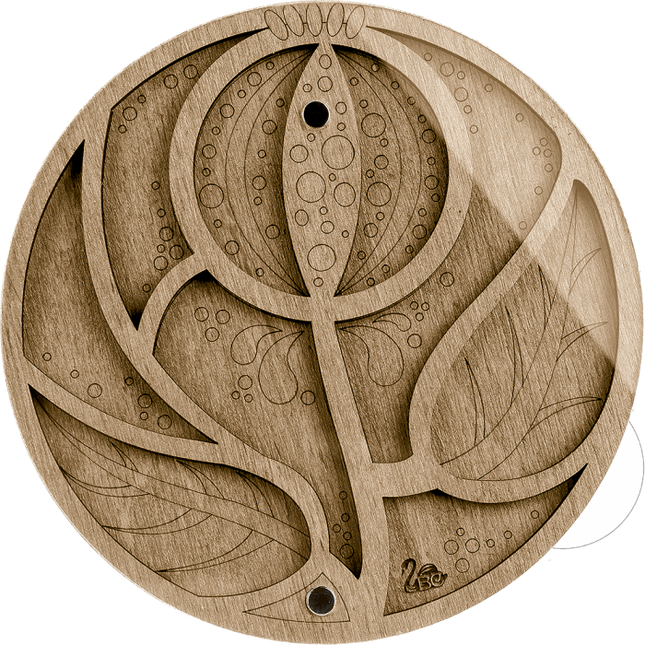 Wood bead organizer with transparent lid "Tree"