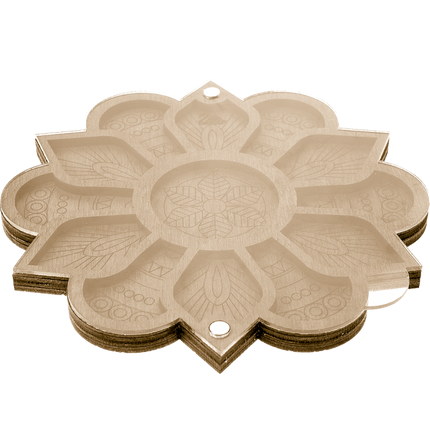 Wood bead organizer with transparent lid "Flower"