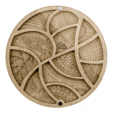 Wood bead organizer with transparent lid "Feathers"