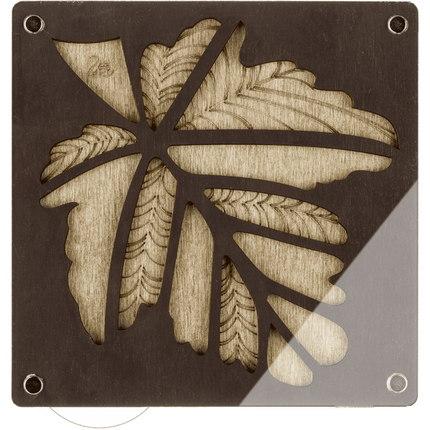 Wood bead organizer with transparent lid "Maple leaf"