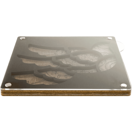 Wood bead organizer with transparent lid "Bird"