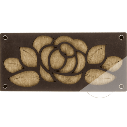 Wood bead organizer with transparent lid "Rose"