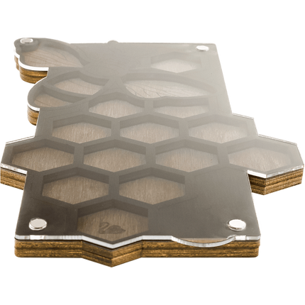 Wood bead organizer with transparent lid "Bee and Honeycomb"