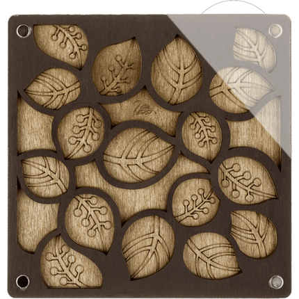 Wood bead organizer with transparent lid "Leaves"