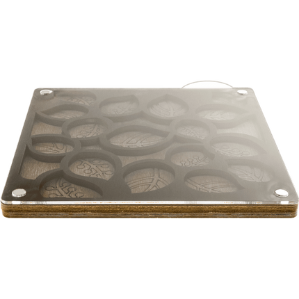 Wood bead organizer with transparent lid "Leaves"