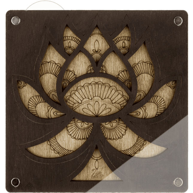 Wood bead organizer with transparent lid "Flower"
