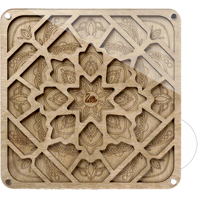 Wood bead organizer with transparent lid "Ornament"