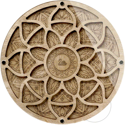 Wood bead organizer with transparent lid "The Sun"