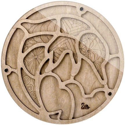 Wood bead organizer with transparent lid "Dolphin"