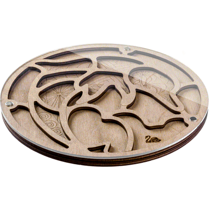 Wood bead organizer with transparent lid "Dolphin"