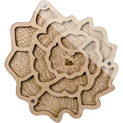 Wood bead organizer with transparent lid "Seashell"