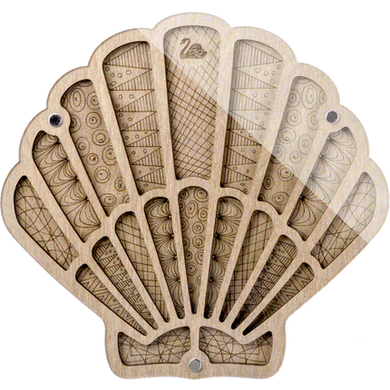 Wood bead organizer with transparent lid "Shell"