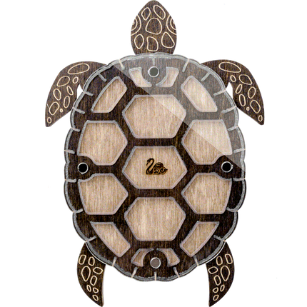 Wood bead organizer with transparent lid "Turtle"