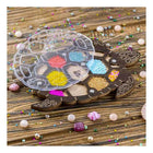 Wood bead organizer with transparent lid 