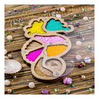 Wood bead organizer with transparent lid 