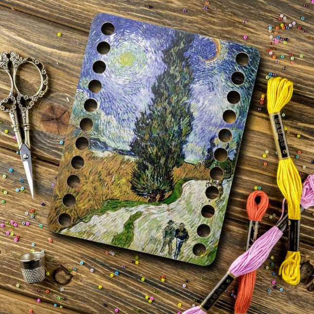 Thread Organizer "Road with Cypress and Star"