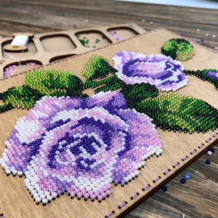 DIY Bead embroidery kit "Purple Rose", Bead organizer