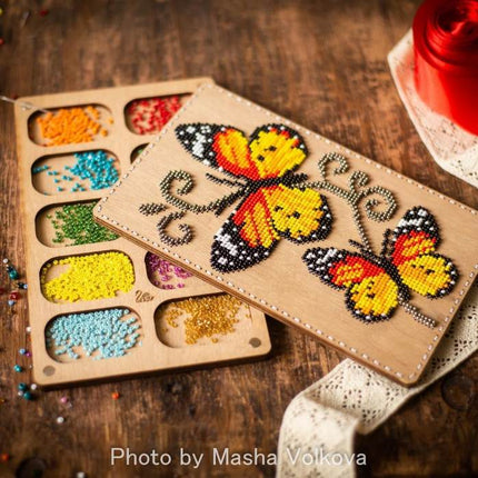 DIY Bead embroidery kit "Butterflies", Bead organizer