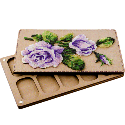 DIY Bead embroidery kit "Purple Rose", Bead organizer