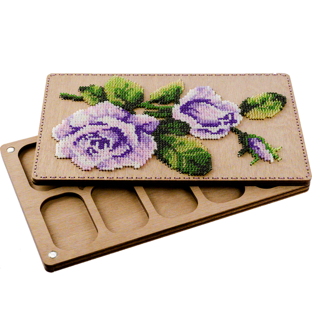 DIY Bead embroidery kit "Purple Rose", Bead organizer