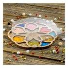 Wood bead organizer with transparent lid