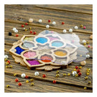 Wood bead organizer with transparent lid